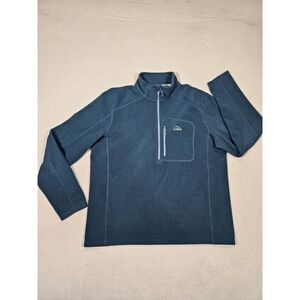 LL Bean Sweater Mens L Blue Trail Fleece Pullover‎ Quarter Zip Sweater  Jacket